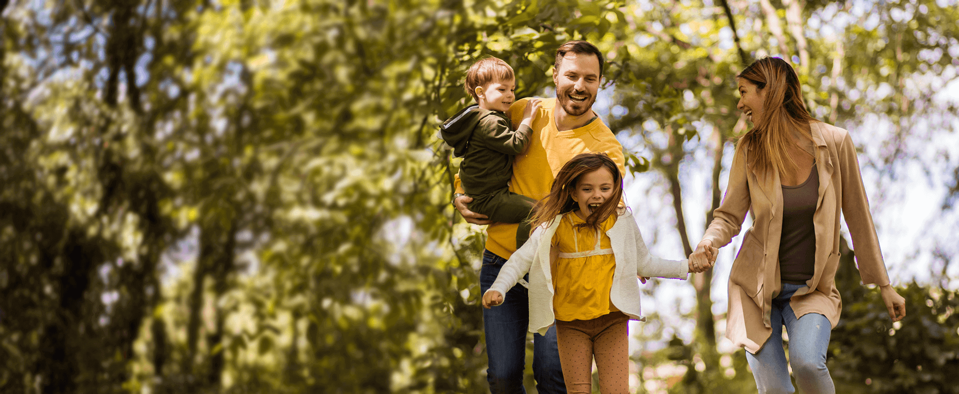 family walking outdoors
